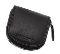 STILORD 'Cash' Mini Billetera Hombre Piel Estuche de Llaves de Cuero Vintage Organizador Monedero Pequeña con Cremallera Slim Wallet, Color:Negro
