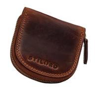STILORD 'Cash' Mini Billetera Hombre Piel Estuche de Llaves de Cuero Vintage Organizador Monedero Pequeña con Cremallera Slim Wallet, Color:Kara - Cognac