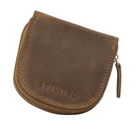 STILORD 'Cash' Mini Billetera Hombre Piel Estuche de Llaves de Cuero Vintage Organizador Monedero Pequeña con Cremallera Slim Wallet, Color:marrón - Medio