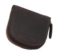 STILORD 'Cash' Mini Billetera Hombre Piel Estuche de Llaves de Cuero Vintage Organizador Monedero Pequeña con Cremallera Slim Wallet, Color:marrón Oscuro