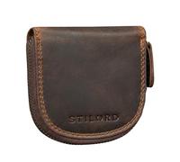 STILORD Cash Mini Billetera Hombre Piel Estuche de Llaves de Cuero Vintage Organizador Monedero Pequeña con Cremallera Slim Wallet Color:Soria - marrón