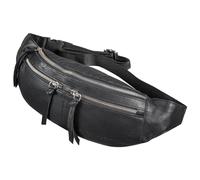 STILORD Casimir Riñonera Grande Deportiva de Cuero Bolso de Cintura Cuero Hombre Mujer Bolsa para Correr o Cinturón para Deportes Piel Genuina Color:Negro