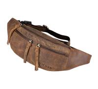 STILORD Casimir Riñonera Grande Deportiva de Cuero Bolso de Cintura Cuero Hombre Mujer Bolsa para Correr o Cinturón para Deportes Piel Genuina Color:vinto - marrón