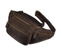 STILORD Caspar Riñonera Grande de Cuero - Bolso de Cintura Vintage para Hombre & Mujer, Bandolera para Running, Festival & Viajes - Piel Auténtica con 6 Bolsillos Color:marrón Oscuro