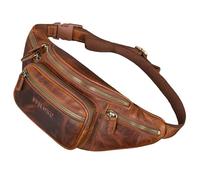 STILORD Caspar Riñonera Grande de Cuero - Bolso de Cintura Vintage para Hombre & Mujer, Bandolera para Running, Festival & Viajes - Piel Auténtica con 6 Bolsillos Color:Sesto - coñac