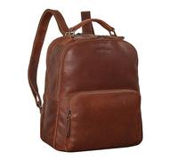STILORD Cassidy Mochila Trabajo Cuero Elegante Mochila para Ordendor Portatíl de 13,3 Pulgadas Vintage Daypack para Mujeres Piel Genuino Color:sila - marrón