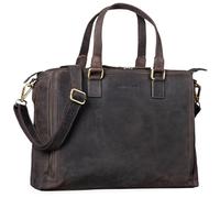 STILORD 'Claire' Bolso de Negocios Mujer Cuero Genuino 15 Pulgadas | Maletín | Bolsa para Portátil DIN A4 | Bolso de Hombro y de Mano para Oficina, Color:marrón Oscuro