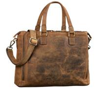STILORD 'Claire' Bolso de Negocios Mujer Cuero Genuino 15 Pulgadas | Maletín | Bolsa para Portátil DIN A4 | Bolso de Hombro y de Mano para Oficina, Color:marrón - Medio