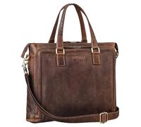 STILORD 'Claire' Bolso de Negocios Mujer Cuero Genuino 15 Pulgadas | Maletín | Bolsa para Portátil DIN A4 | Bolso de Hombro y de Mano para Oficina, Color:Soria - marrón