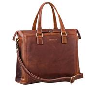 STILORD 'Claire' Bolso de Negocios Mujer Cuero Genuino 15 Pulgadas | Maletín | Bolsa para Portátil DIN A4 | Bolso de Hombro y de Mano para Oficina, Color:Sesto - coñac