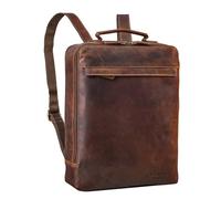 STILORD 'Claudio' Mochila Cuero para Hombre y Mujer Mediana Mochila para Portátil 13-14 Pulgadas Daypack para Estudiantes Backpack Trabajo Mochila Urbana Piel Auténtica, Color:cognac marrón oscuro