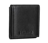 STILORD 'Cody' Mini Monedero Cuero con Compartimento para Billetes Mini Billetera Hombre Piel Vintage Organizador Pequeña con Cremallera Slim Wallet, Color:Negro