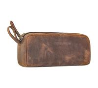 STILORD 'Dale' Estuche Cuero Grande Lápices Estuche Lápices Oficina Accesorios Profesores Estuche Vintage Cuero Auténtico Lápices, Color:Colorado - marrón