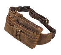 STILORD 'Damian' Bolso Riñonera Cinturon Cuero para Hombre Mujer Vintage Riñonera Bolsillo de Pecho Crossbody Belt Bag para Deportes Running Festival Piel Auténtica, Color:vinto - marrón