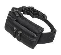 STILORD Damian Bolso Riñonera Cinturon Cuero para Hombre Mujer Vintage Riñonera Bolsillo de Pecho Crossbody Belt Bag para Deportes Running Festival Piel Auténtica Color:Negro