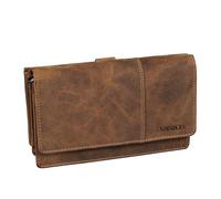 STILORD 'Darla' Cartera de Mujer de Cuero 3 en 1 Bolso Movil Monedero Bolso Hombro Grande con 9 Compartimentos para Tarjetas Protección RFID Billetera de Cuero Auténtico, Color:Bergamo - marrón