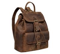 STILORD Destiny Mochila Ciudad Mujer Cuero Bolso Bandolera Vintage Elegante Mochila Portatil 13,3 Pulgadas Bolso Trabajo Universidad de Auténtica Piel Color:marrón - Medio