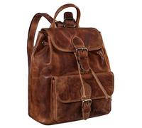 STILORD Destiny Mochila Ciudad Mujer Cuero Bolso Bandolera Vintage Elegante Mochila Portatil 13,3 Pulgadas Bolso Trabajo Universidad de Auténtica Piel Color:Kara - Cognac