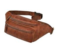 STILORD 'Devon' Riñonera Hombre Cuero Cognac Vintage con Muchos Compartimentos - Riñoneras Hombre Cuero Auténtico antirrobo - Ideal Bolso Cinturon en Viajes y Festivales