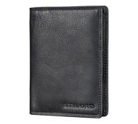 STILORD 'Dima' Tarjetero Billetero Hombre y Mujer Cuero Funda Abono Transporte Cartera Multifuncional con Protección RFID para Documentos Funda Pasaporte Piel Auténtica, Color:Negro