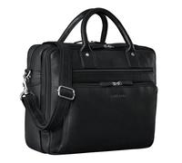 STILORD "Dylan Maletin Piel Hombre Portátil 16 Pulgadas - Bolsa Trabajo Bandolera Grande para Documentos A4 Cuero Genuino con Correa de Hombro Desmontable, Banda Trolley Color:negro
