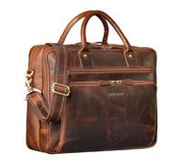 STILORD "Dylan Maletin Piel Hombre Portátil 16 Pulgadas - Bolsa Trabajo Bandolera Grande para Documentos A4 Cuero Genuino con Correa de Hombro Desmontable, Banda Trolley Color:florida - marrón