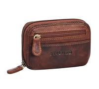 STILORD 'Eason' Monedero de Llaves de Cuero para Hombre con Múltiples Compartimentos - Organizador de Llaves y Monedas para Mujer - Llavero de Piel Auténtica con Bolsillo, Color:Kara - Cognac