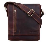 STILORD 'Easton' Vintage Bolso de Mensajero de Cuero para Hombre Mujer Bolsa Bandolera o de Hombro para Tablet de 10,1 Pulgadas de Auténtica Piel, Color:Siena - marrón