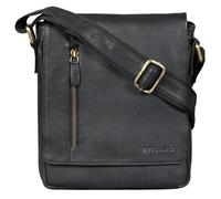 STILORD 'Easton' Vintage Bolso de Mensajero de Cuero para Hombre Mujer Bolsa Bandolera o de Hombro para Tablet de 10,1 Pulgadas de Auténtica Piel, Color:Negro