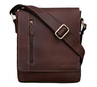 STILORD 'Easton' Vintage Bolso de Mensajero de Cuero para Hombre Mujer Bolsa Bandolera o de Hombro para Tablet de 10,1 Pulgadas de Auténtica Piel, Color:Havanna - marrón