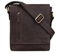 STILORD 'Easton' Vintage Bolso de Mensajero de Cuero para Hombre Mujer Bolsa Bandolera o de Hombro para Tablet de 10,1 Pulgadas de Auténtica Piel, Color:marrón - moscada