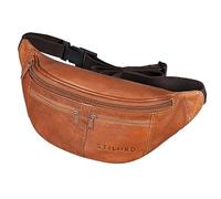 STILORD Echo Riñonera Cuero Vintage para Fiestas Viajes Festivales Deporte Bolso Cintura Vacaciones Senderismo de auténtica Piel Color:Ocre - marrón