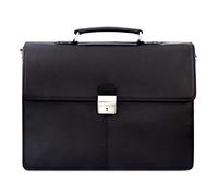 STILORD Edward Maletín de Cuero para Hombre Vintage - Bolso de Negocios para Portátil 15,6 Pulgadas - Gran Bolsa de Oficina - Bolsa de Hombro Elegante con Cierre Color:Negro