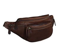 STILORD 'Eliah' Riñonera o Bolsa de Cuero Vintage Bolso de Cintura Cadera o cinturón para Hombre y Mujer para Deportes Running Fiestas Ocio o Aire Libre Color:Cognac marrón Oscuro