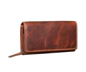 STILORD "Ellen Billetera de Cuero Damas Protección de RFID y NFC en una Elegante Caja de Regalo Billetera Grande Cartera de Cuero Real Color:Salerno - marrón