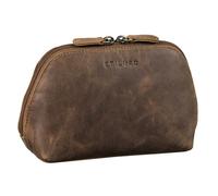 STILORD Elma Neceser Mujer Piel Neceser Hombre | Bolsa de Aseo Pequeña de Cuero Auténtico Organizador de Cosméticos para Viaje Color:marrón - Medio