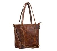 STILORD "Elodie Bolso Cuero Mujer Mediano Elegante para Portátil Hasta 13 Pulgadas - Bolsa Bandolera Piel Auténtica Shopping Bag con Correa Desmontable para Cada día Color:cannes - marrón