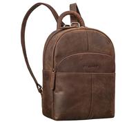 STILORD Elva Mochila Mujer Casual Pequeña de Piel Autentica - Ideale como Mochilas de Viaje Elegante - Bolsa Mochila Cuero Antirrobo con Muchos Compartimentos Color:Zamora - marrón