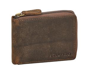 STILORD "Ernie Monedero Piel Hombre Pequeño - Cartera Mujer Piel Auténtica Delgada Billetera de Cuero con Bloqueo RFID y NFC Antirrobo - Carteras para Hombre y Mujer Color:Kreta - marrón