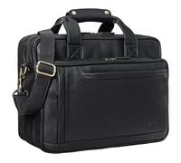STILORD Excelsior XXL Maletín Cuero para Hombre Bolsa De Trabajo Y Oficina para Portátil 17+ Pulgadas Bandolera Espacioso Elegante y Profesional Piel Auténtica Color:Negro