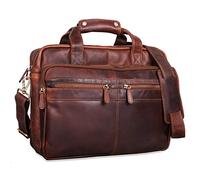 STILORD Explorer Maletín de Profesor Cuero Hombre Mujer - Gran Bolso Vintage de Piel Auténtica con Bandolera, Separadores & Compartimento Portátil 15,6” - Bolso de Trabajo Color:Cognac marrón Oscuro