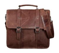 STILORD 'Fabrizio' Bolso de Profesor Cuero para Hombres 13,3'' Bolsa Portátil Escuela Clásico DIN A4 Bolsa de Hombro Cuero Real, Color:Messina - marrón