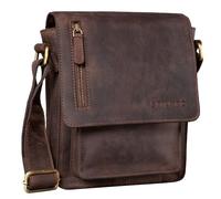 STILORD 'Finn' Bolso Mensajero Mediano de Piel Vintage para Mujeres y Hombres Bolsa de Hombro o Bandolera Mariconera Tablet de 8.4” auténtico Cuero Color:Granada - marrón