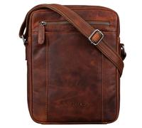 STILORD 'Fox' Bolso Mensajero Hombre Pequeño Cuero para de Vintage Cruzado Bolsa Bandolera para 10,1 a 10,5 Pulgadas Tablet-PC Piel Auténtica, Color:Santana - marrón