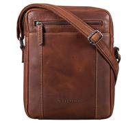 STILORD 'Fox' Bolso Mensajero Hombre Pequeño Cuero para de Vintage Cruzado Bolsa Bandolera para 10,1 a 10,5 Pulgadas Tablet-PC Piel Auténtica, Color:Porto - marrón
