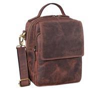 STILORD 'Gideon' Bolso de Mano Hombre Cuero Vintage Bolso Bandolera Bolso de Caballero para Tablet 10 Pulgadas Bolso de Hombro Bolsito Hombre de Auténtica Piel, Color:veleta - marrón