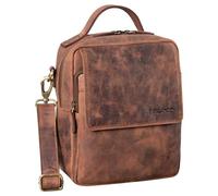 STILORD 'Gideon' Bolso de Mano Hombre Cuero Vintage Bolso Bandolera Bolso de Caballero para Tablet 10 Pulgadas Bolso de Hombro Bolsito Hombre de Auténtica Piel, Color:aneto - marrón
