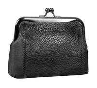 STILORD Goldie Monedero Mujer Boquilla Cuero Vintage Cartera pequeña Mujer Piel Genuina Antiguo Billetera con Cierre de Beso Retro con Caja de Regalo Color:Negro