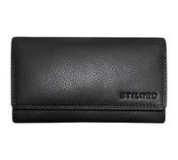 STILORD "Hannah Cartera Mujer Piel RFID Monedero para señoras Mujeres Billetera Grande y Horizontal 5 x Tarjetas de auténtico Cuero Color:Negro