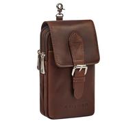 STILORD 'Harper' Riñonera para Móvil Cuero Vintage Bolso de Cinturón para Hombre Mujer Bolsa Cintura Piel Belt Bag para Deporte Correr Viaje Fiesta Cuero Genuino, Color:Sonora - coñac